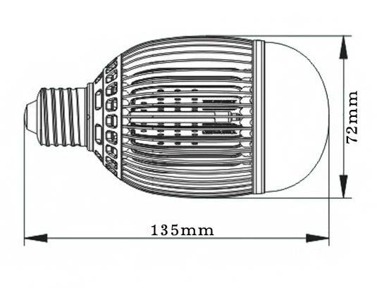 Dimention-E27-11watts-Efficiency-LED