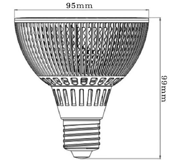 Dimention-E27-PAR30-7LED