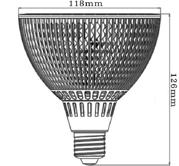 Dimention-E27-PAR38-12LED