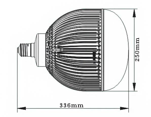 Dimention-E40-140watts-Efficiency-LED