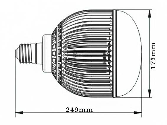 Dimention-E40-42watts-Efficiency-LED