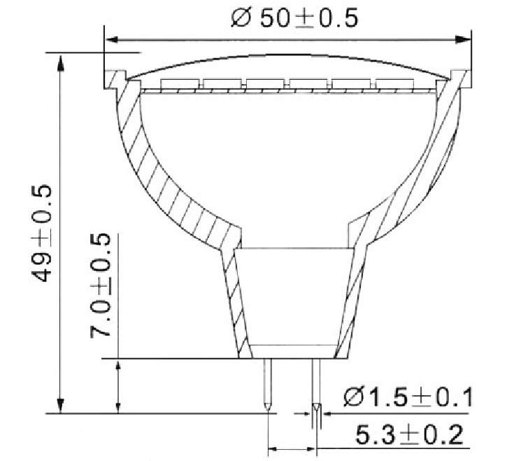 Dimention-MR16-12LED-SMD