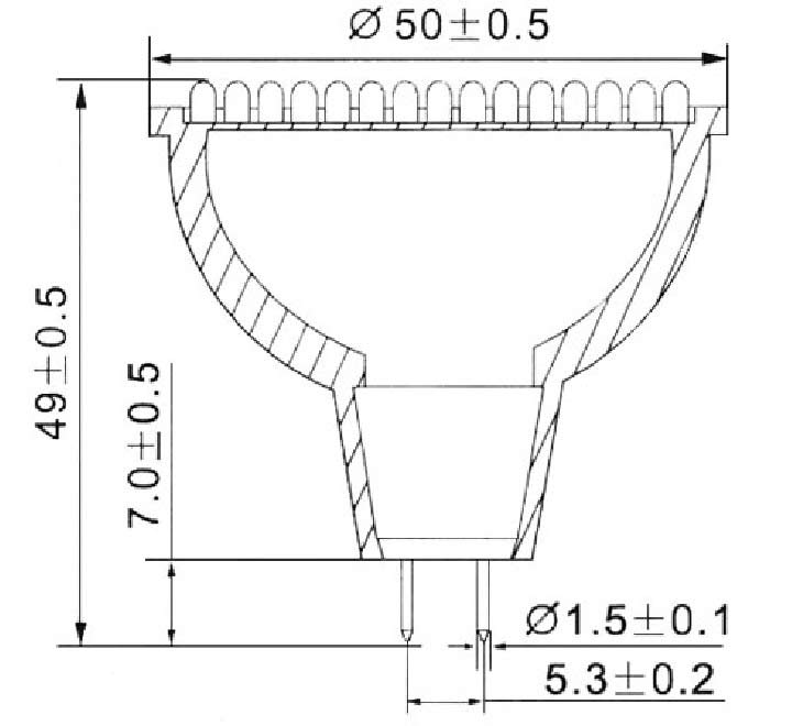 Dimention-MR16-60LED-3MM