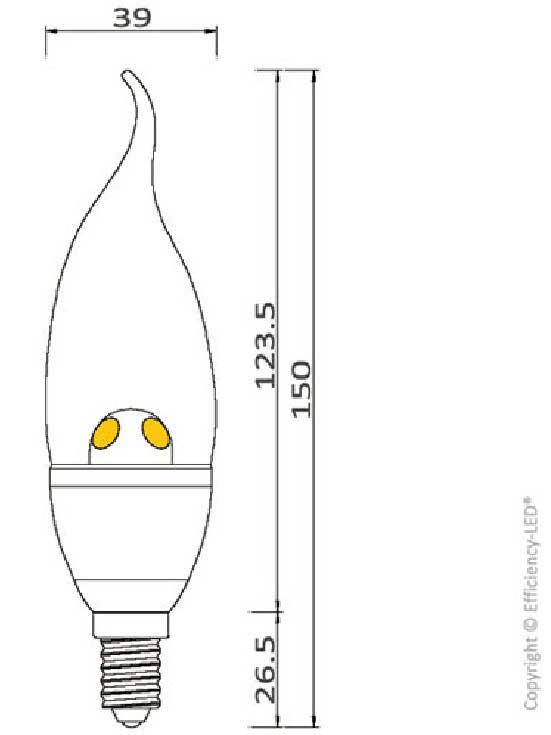 Dimention-ampoule-LED-flamme-e14-3x1watt