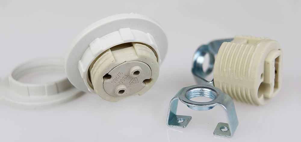 Culot porcelaine pour lampe G9 sans câbles Grip-connect et bague-filete