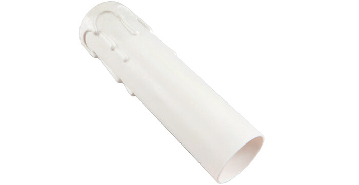 Fourreau fausse bougie D22 pour lustrerie matière plastique couleur blanc