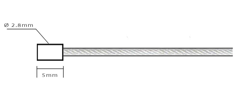 Câble acier inoxydable 304 L Ø 1.5mm gainé PVC transparent dimension