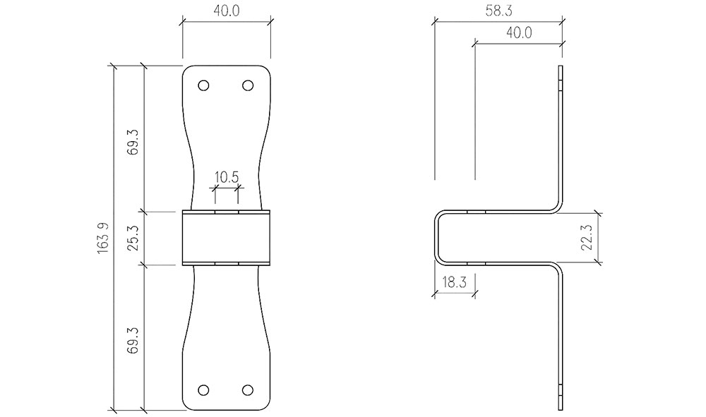 Support en laiton double douille montage superposé - pour applique murale