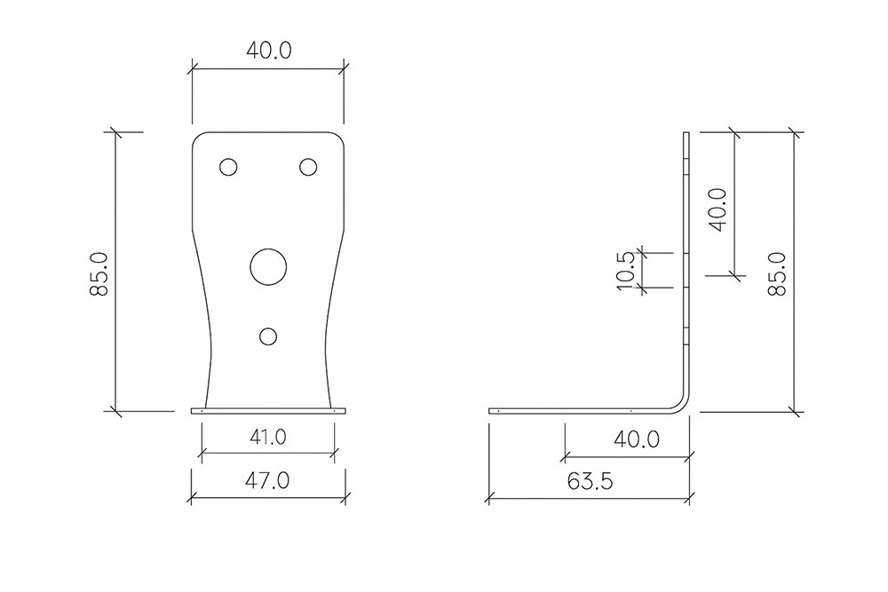 Équerre en laiton pour fixation murale d'un luminaire - douille E27