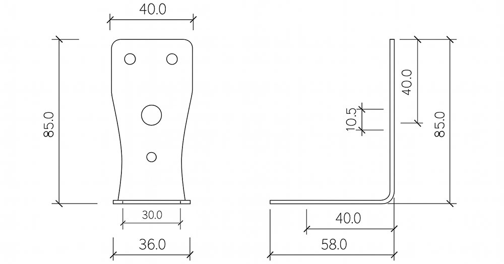 Équerre en laiton pour fixation murale d'un luminaire - douille E14