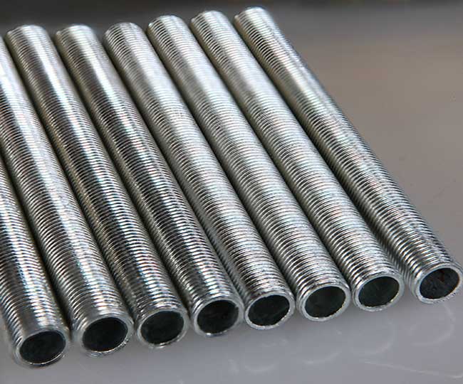 10 tubes filetés acier 20 mm pas 10 par 1mm