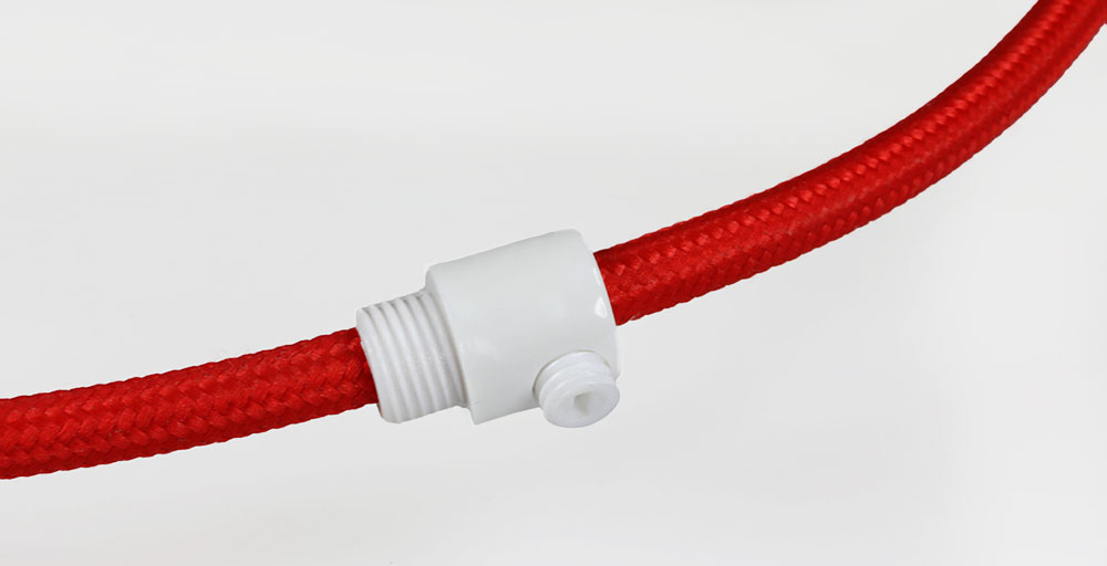 Serre câble électrique M10 mâle en plastique blanc pour douille de lampe avec vis de blocage M6