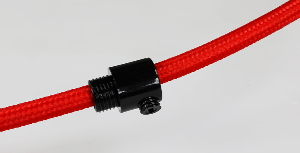 Serre câble électrique M10 mâle en plastique noir pour douille de lampe avec vis de blocage M6