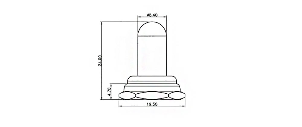 Capuchon d'étanchéité pour boutons interrupteurs - 6 pans - dimension