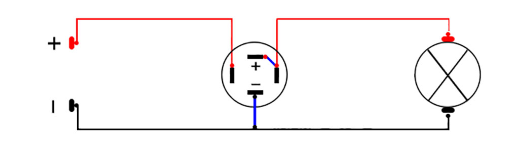 Interrupteur à levier avec témoin lumineux On / Off sur fiche plate 2.8mm plan câblage