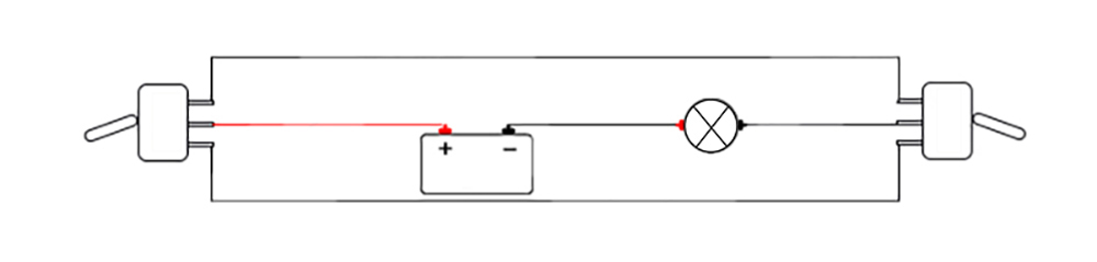 Interrupteur à levier ou à bascule double circuit va et vient