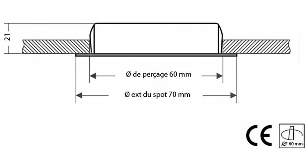 Spot encastrable blanc à culot G4 pour lampe LED ou halogène