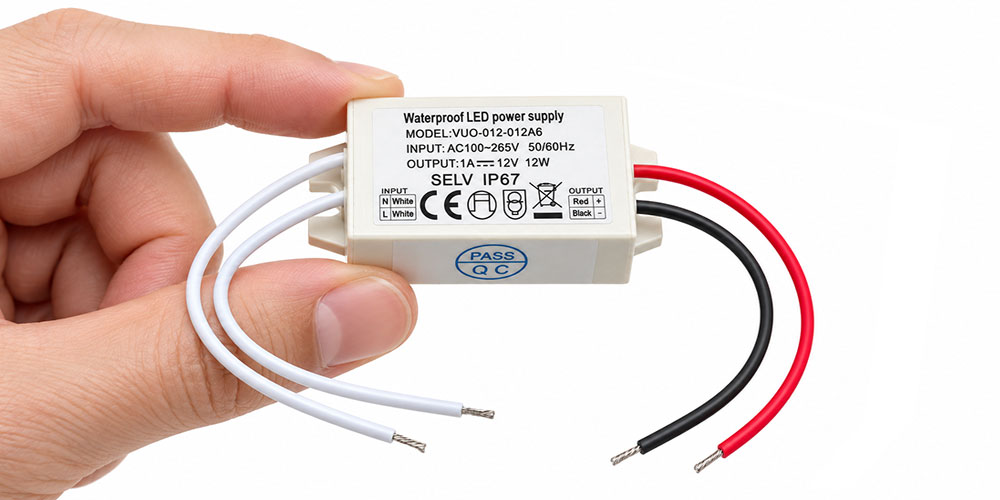 Mini transformateur LED étanche 12 Volts – 12 Watts – Alimentation compacte pour lampe LED