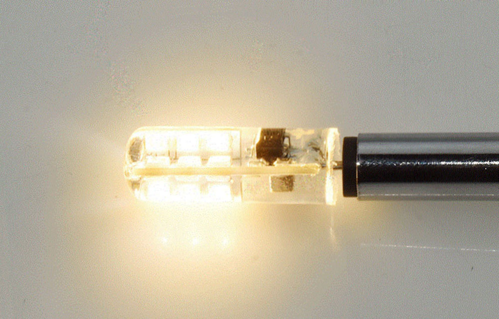Tube chromé M10 pour lampe sur mini culot G4