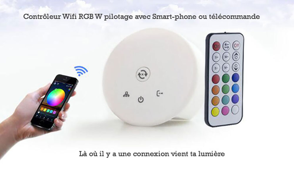Contrôleur Wifi couleur et musique RGBW in3