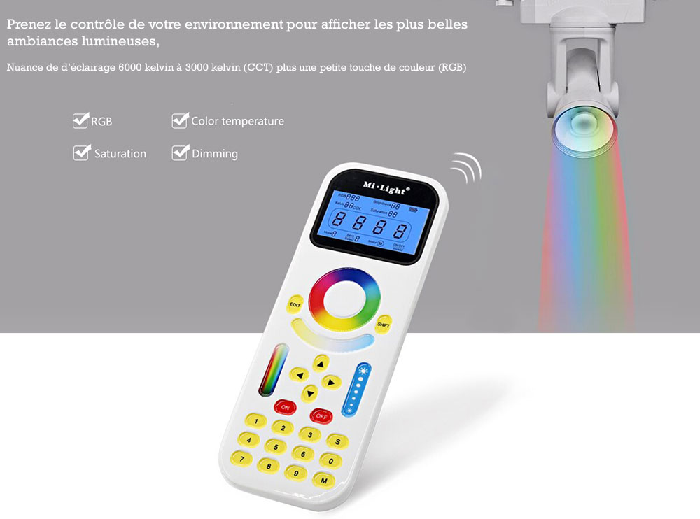 Prenez le contrôle de votre environnement pour afficher les plus belles ambiances lumineuses, Nuance de d’éclairage 6000 kelvin à 3000 kelvin (CCT) plus une petite touche de couleur (RGB)