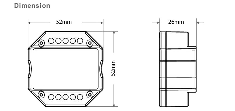 ariateur LED module universel 230 volts pour télecommande RF / Smartphone dimension