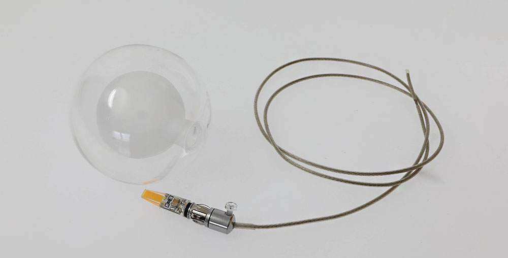 Verrerie double globes dépoli en diamètre 80mm pour culot D11 et lampe G4 in