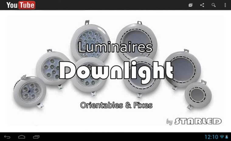 Information sur la gamme downlight Starled Lien downlight youtube starled