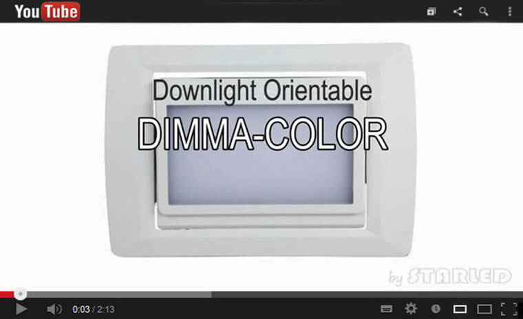 Lien downlight rectangulaire Dimma Color youtube starled