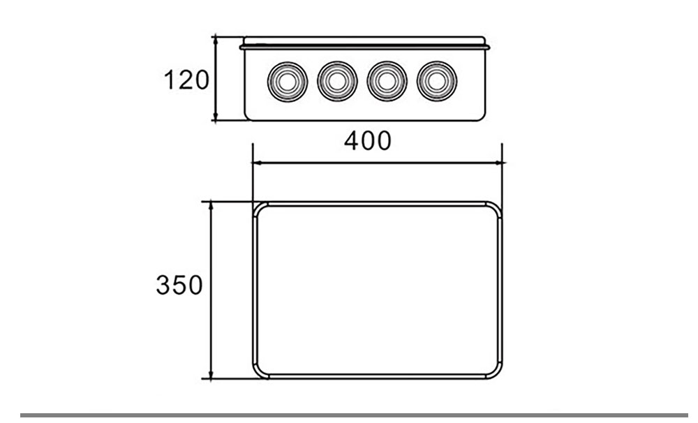 Boite de dérivation étanche IP 65 rectangulaire 350X400