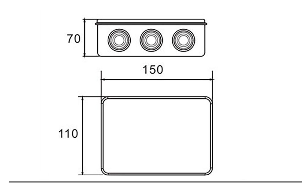 Boite de dérivation étanche IP 65 rectangulaire 110X150