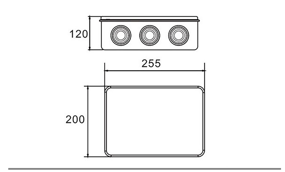 Boite de dérivation étanche IP 65 rectangulaire 200X225