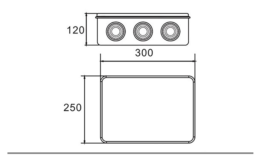 Boite de dérivation étanche IP 65 rectangulaire 250X300