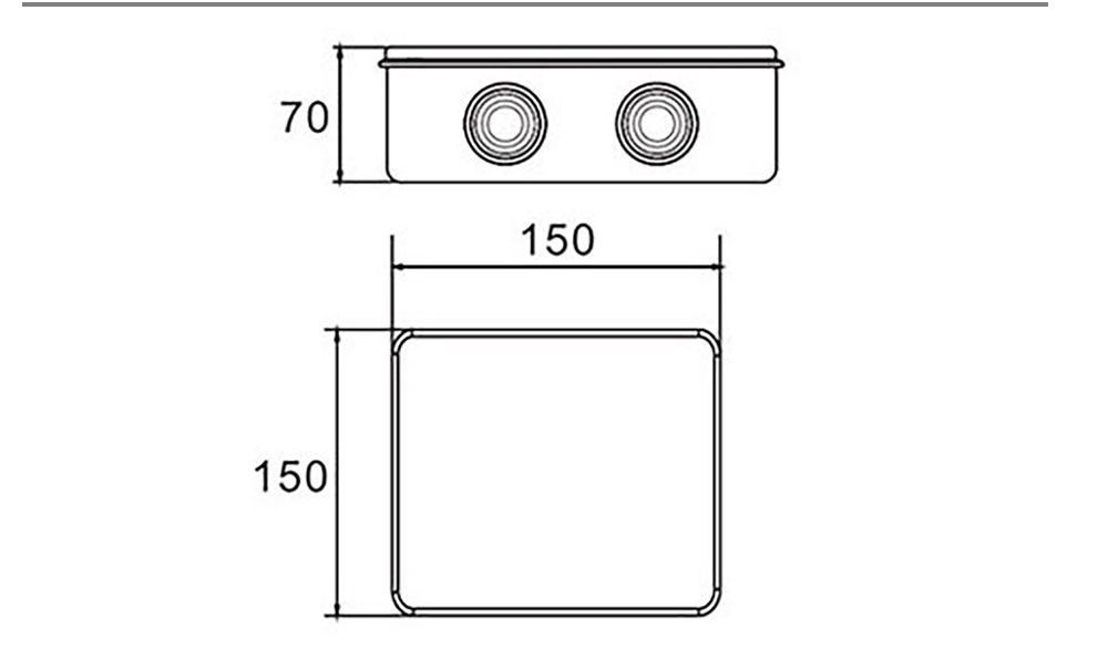 Boîte d'encastrement électrique carré 150 x 150mm