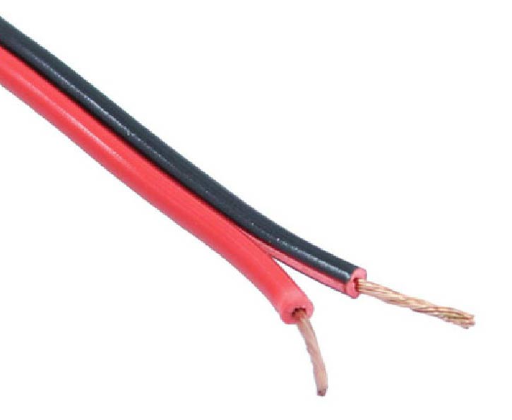 1 M 18AWG 0.75 mmÂ² Noir Rouge Dual Core Câble Fil pour Voiture Auto Haut-parleur RV fils