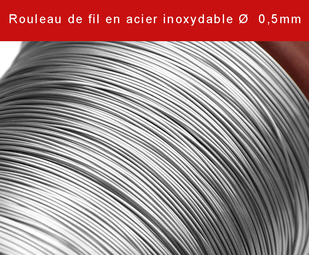 Fil en acier inoxydable diamètre 0,5mm