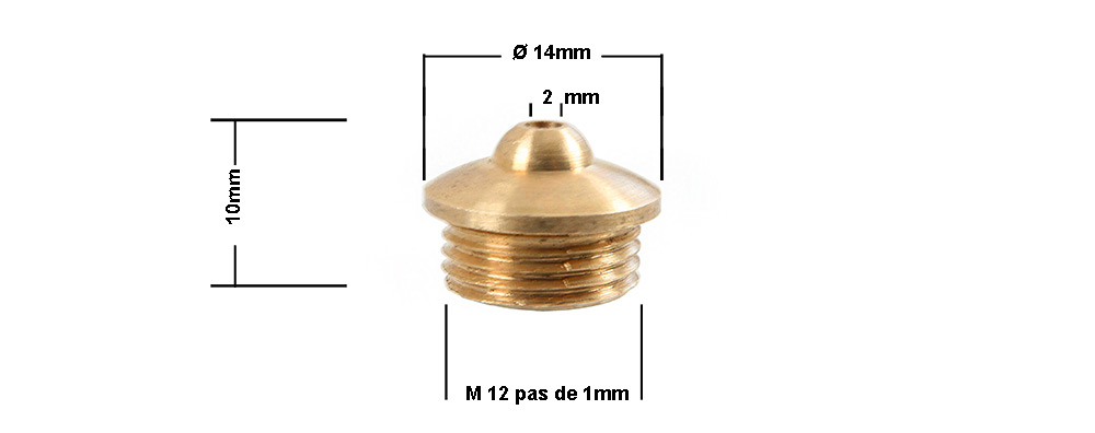 Borne en laiton de passage de câble - filetée M12 dimension