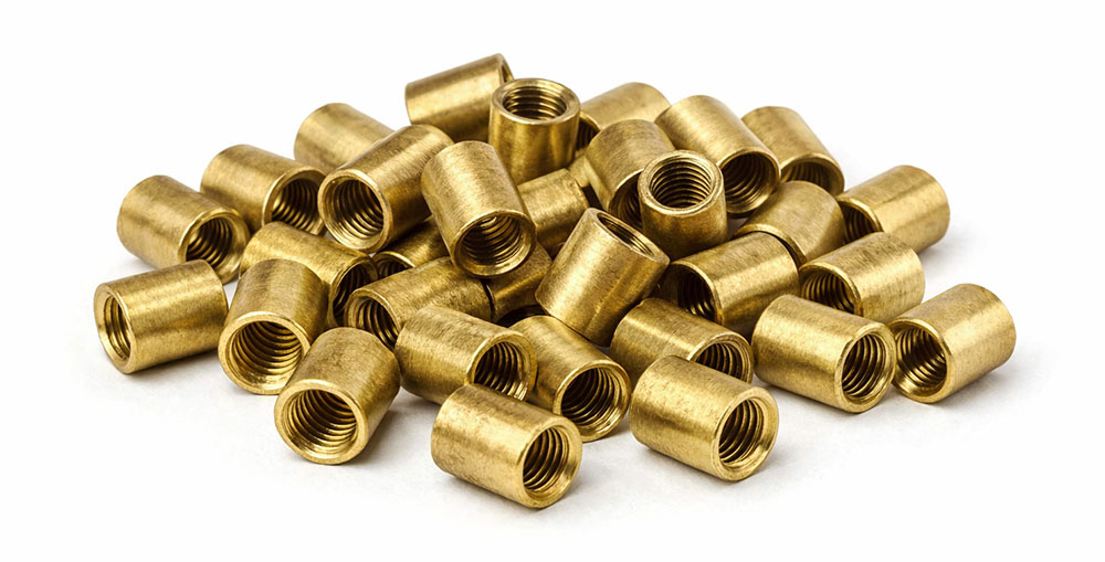 Manchon en laiton brut diamètre 12 mm taraudé M10 hauteur 14 mm pour lustrerie