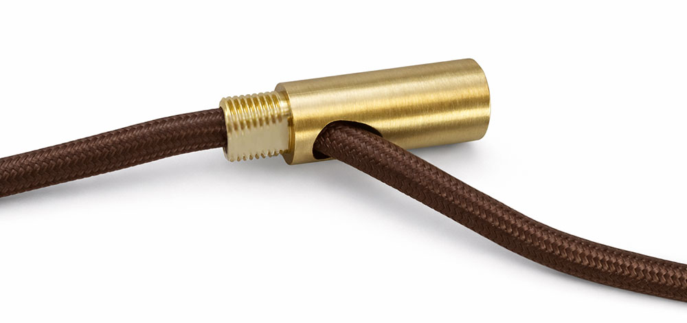 Tube en laiton passage de câble diamètre 13mm taraudé et fileté M10 hauteur 24mm