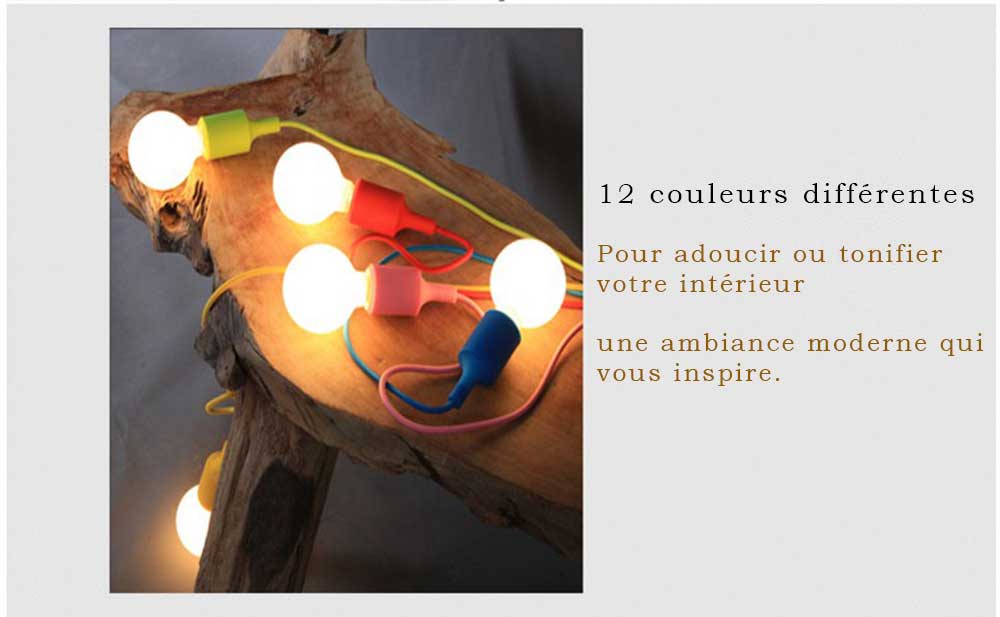 lampe couleur avec douille et ampoule