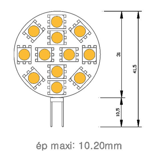 Ampoule-12-leds-SMD-G4-12-volts