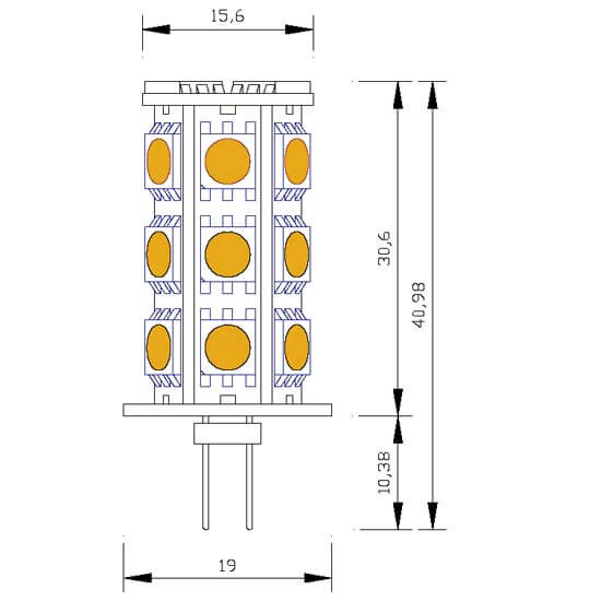 Ampoule-18-leds-SMD-G4-12-volts